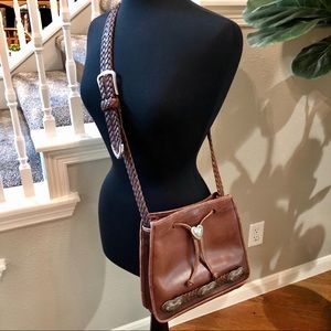 Vintage Brighton Brown Leather Crossbody Purse